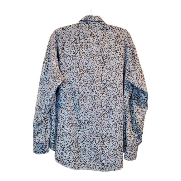 THOMAS DEAN SZ XL Men's Button-down Blue Dot Pattern 100%Cotton Shirt w/Contrast - Picture 12 of 12